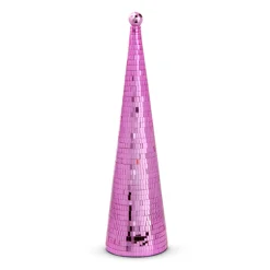 Raz Silver Or Pink Disco Ball Cone Christmas Tree