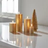 Raz Uyuni Rustic Gold Battery Operated Candle With Lighted Flickering Flame