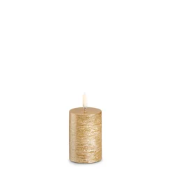 Raz Uyuni Rustic Gold Battery Operated Candle With Lighted Flickering Flame