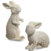 Raz White Basketweave Wicker Rabbits Set Of 2 Easter Decorations 4411076