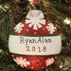 Red With Snowflakes Ball Personalized Christmas Ornament