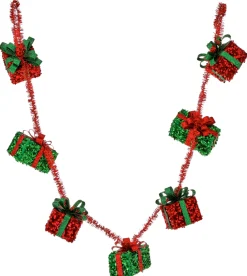 Regency 48" Glitter With Tinsel Gift Packages Christmas Tree Garland MTX73524