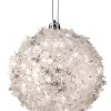 Regency 4" Metallic White Snowflake Ball Christmas Ornament MTX72220