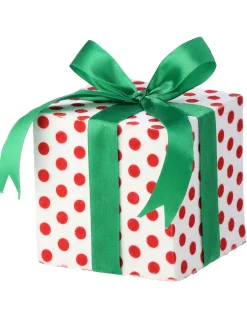Regency 5" Or 8" Red And White Polka Dot Gift Box Christmas Decoration