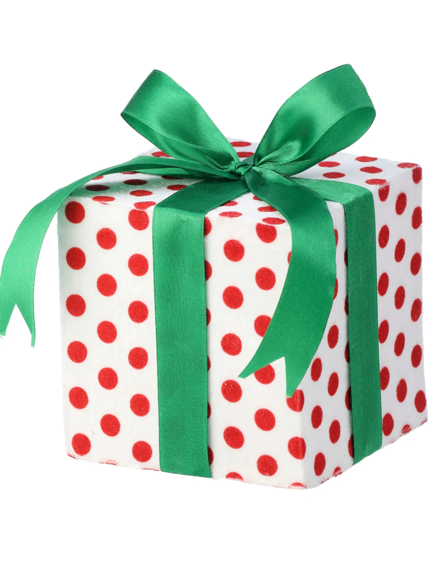 Regency 5" Or 8" Red And White Polka Dot Gift Box Christmas Decoration