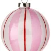 Regency 4" Pink, White, And Red Candy Striped Glass Ball Ornament MTX74727