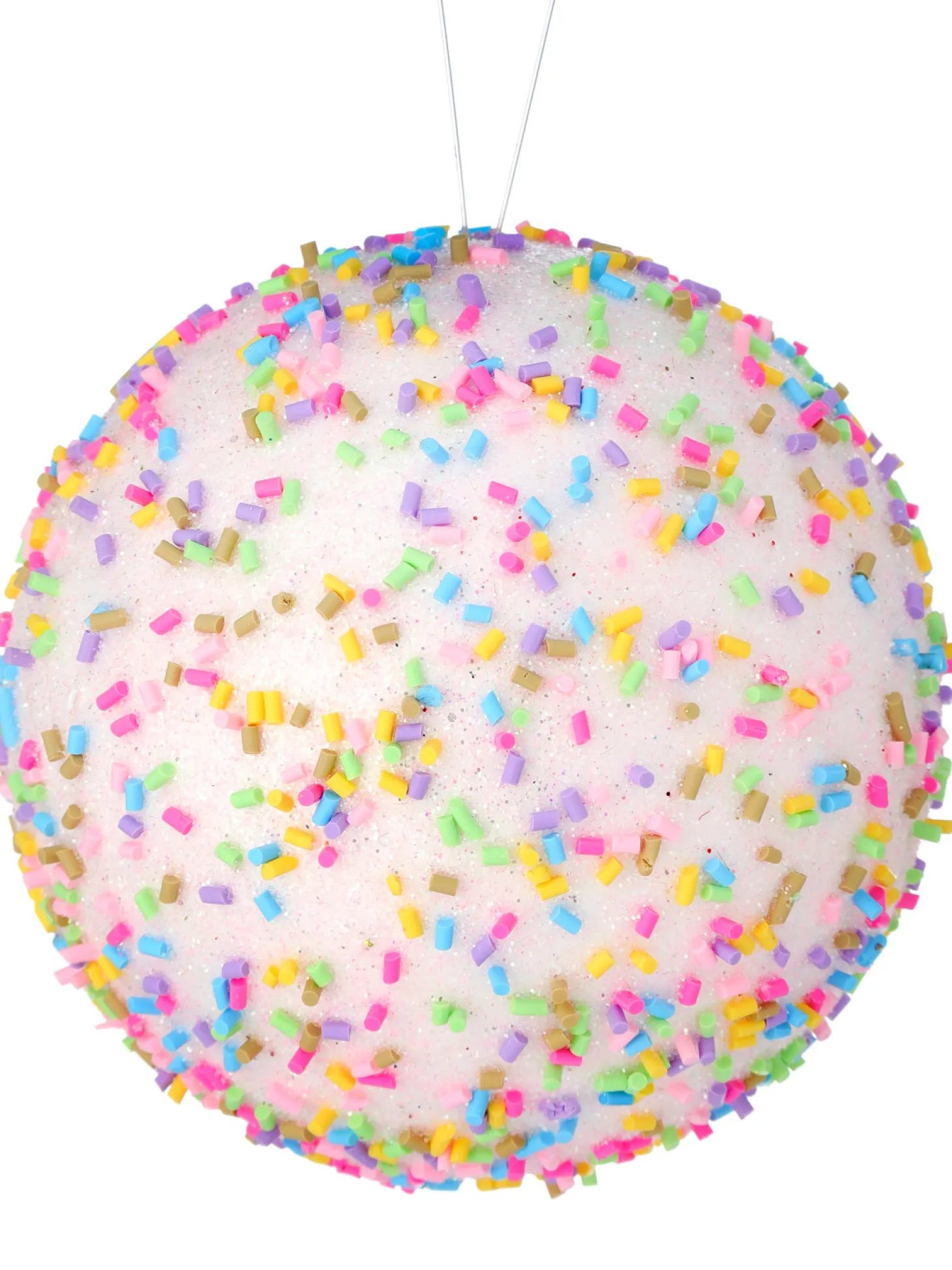 Regency 4" Rainbow Candy Sprinkles Ball Ornament MTX68953
