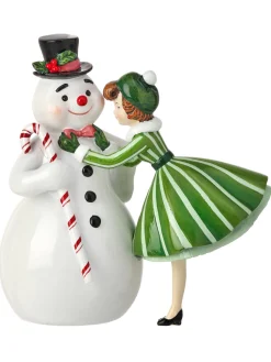 Regency 6.5" Retro Snowman With Lady Christmas Figure MTX73132