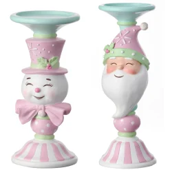 Regency Candy Snowman Or Santa Candle Stand Christmas Candle Holder