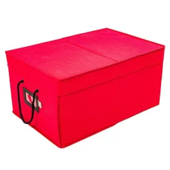 Santa's Bags Red 3 Tray Ornament Storage Drawer With Lid SB-10452-RED