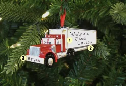 Semi Truck Personalized Christmas Ornament