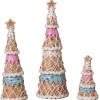 Set Of 3 Clay Dough Gingerbread Tree Christmas Decoration 2656770