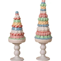 Set Of 2 Clay Dough Macaroon And Candy Christmas Trees 2656800