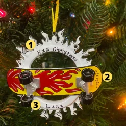 Skateboarding Personalized Christmas Ornament OR510-R