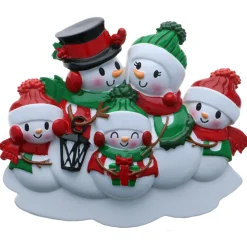 Snowman Family Of 5 Personalized Christmas Ornament OR2255-5