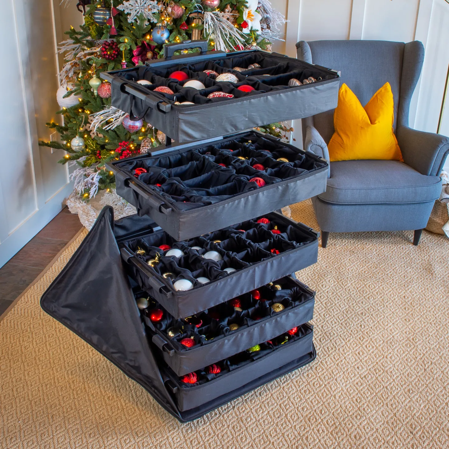 Tree Keeper Telescoping 5 Tray Christmas Ornament Storage 30010