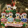 Ugly Sweater Penguin Family Of 5 Personalized Christmas Ornament
