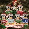 Ugly Sweater Penguin Family Of 6 Personalized Christmas Ornament