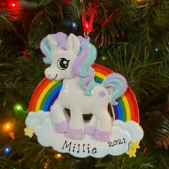 Unicorn Personalized Christmas Ornament OR1652