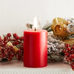 Uyuni 4" Flicker Flame Red Votive Battery Candle 4134515