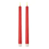 Uyuni 11" Moving Flame Red Taper Candle Set Of 2 4134531