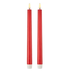 Uyuni 11" Moving Flame Red Taper Candle Set Of 2 4134531
