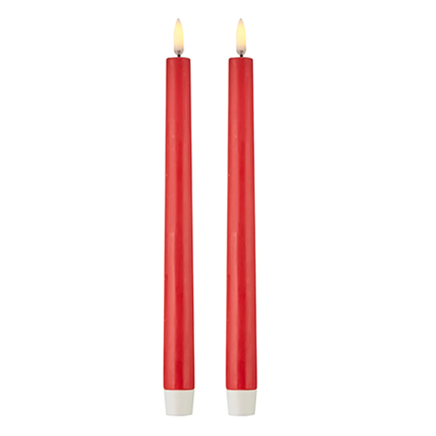 Uyuni 11" Moving Flame Red Taper Candle Set Of 2 4134531
