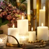 Uyuni 3" X 5", 7" Or 9" Flat Top Moving Flame White Unscented Pillar Battery Candle
