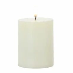 Uyuni 3" X 5", 7" Or 9" Ivory Flat Top Flicker Flame Pillar Candle