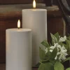 Uyuni 3" X 5" Or 7" Flat Top Moving Flame White Outdoor Pillar Battery Candle