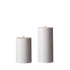 Uyuni 3" X 5" Or 7" Flat Top Moving Flame White Outdoor Pillar Battery Candle
