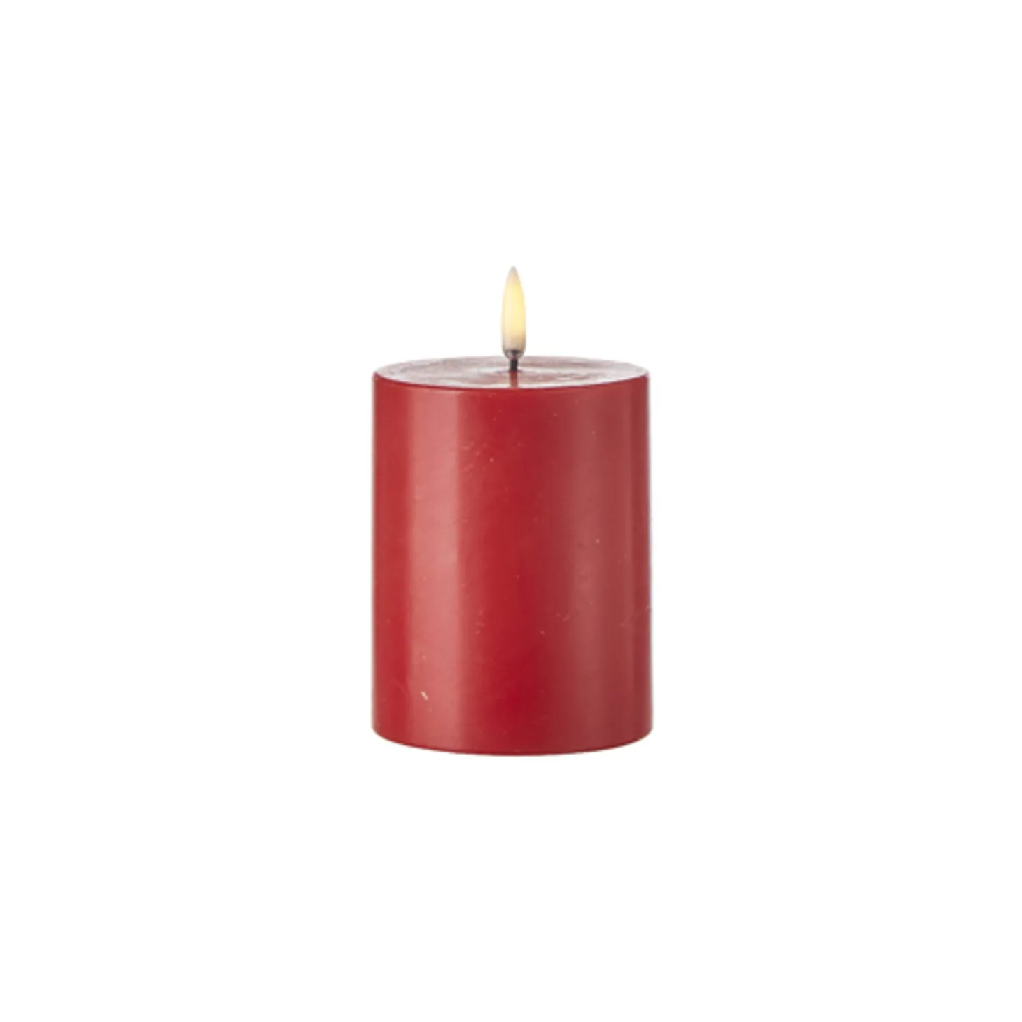 Uyuni 3" X 5" Or 7" Or 9" Flat Top Moving Flame Red Unscented Pillar Battery Candle
