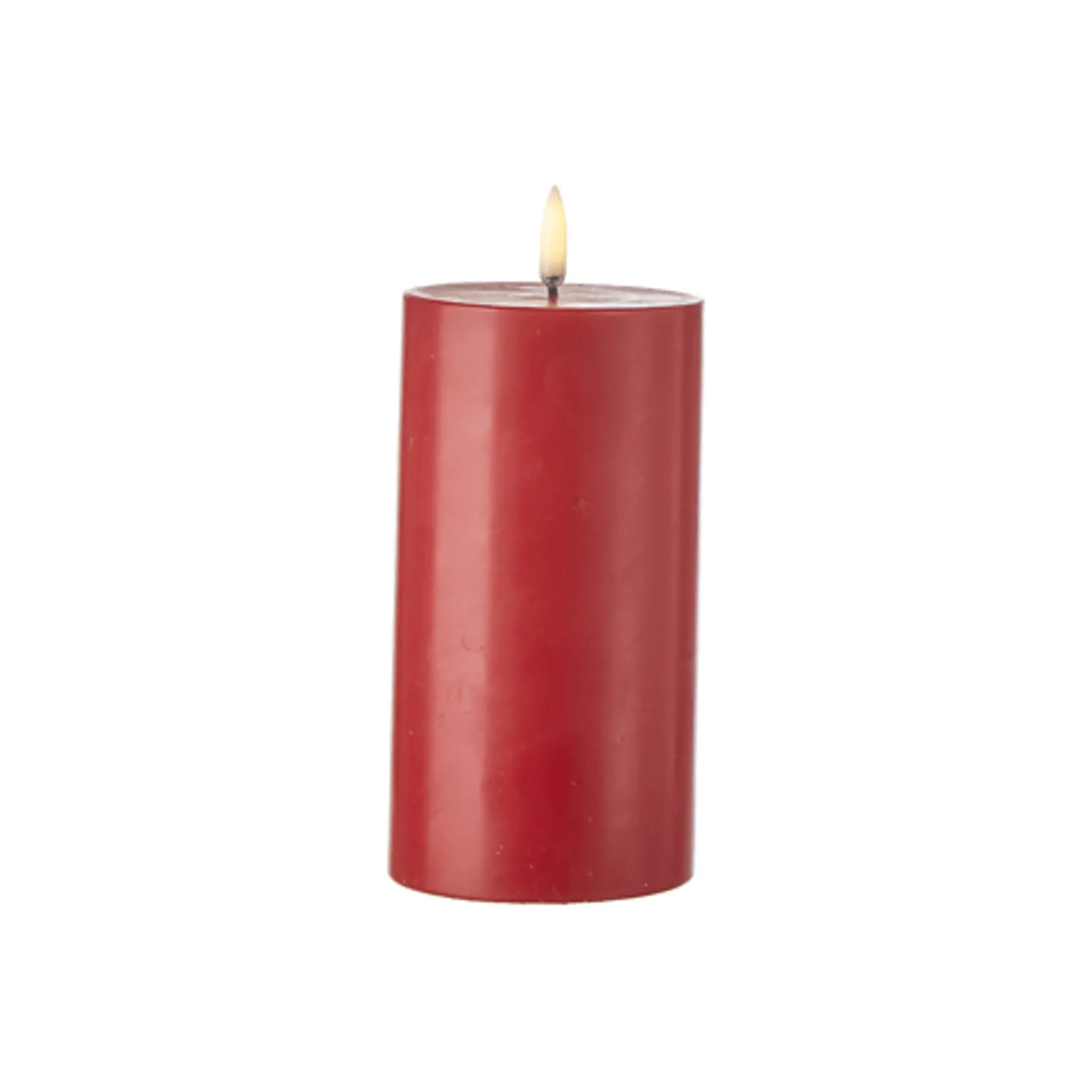 Uyuni 3" X 5" Or 7" Or 9" Flat Top Moving Flame Red Unscented Pillar Battery Candle