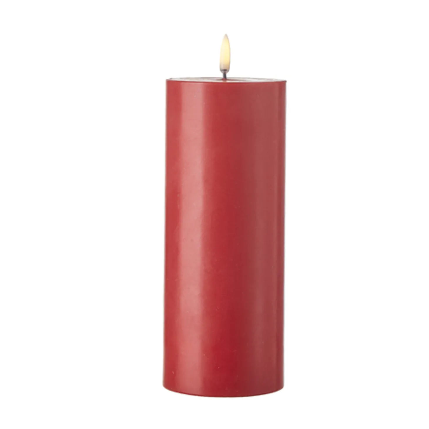 Uyuni 3" X 5" Or 7" Or 9" Flat Top Moving Flame Red Unscented Pillar Battery Candle